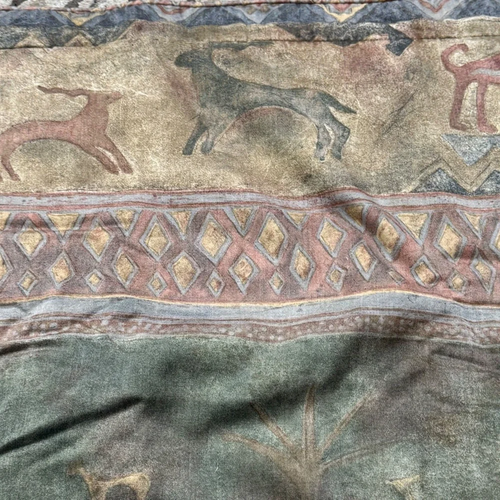 Vintage Mammoth‎ Cave Art Quilted Pillow Sham Prehistoric Tribal Earth Tones